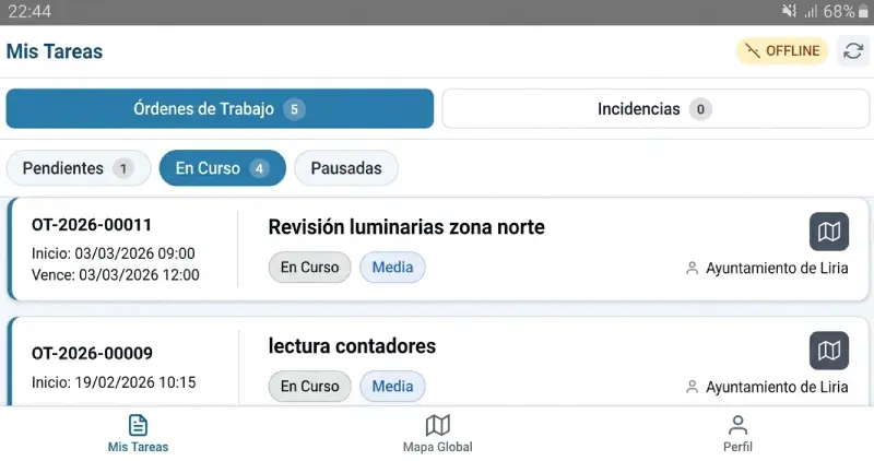 App nativa 100% Offline para tus brigadas.